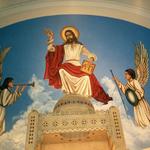 Sanctuary ceiling mural after renovation.